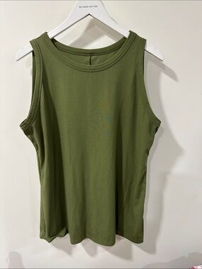 Lane Bryant Olive Ribbed Tank Top